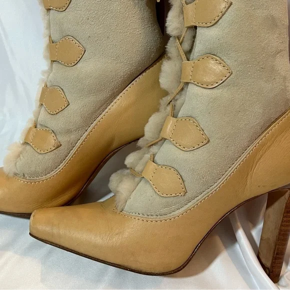Vintage Y2K Manolo Blahnik Lace-Up Boots